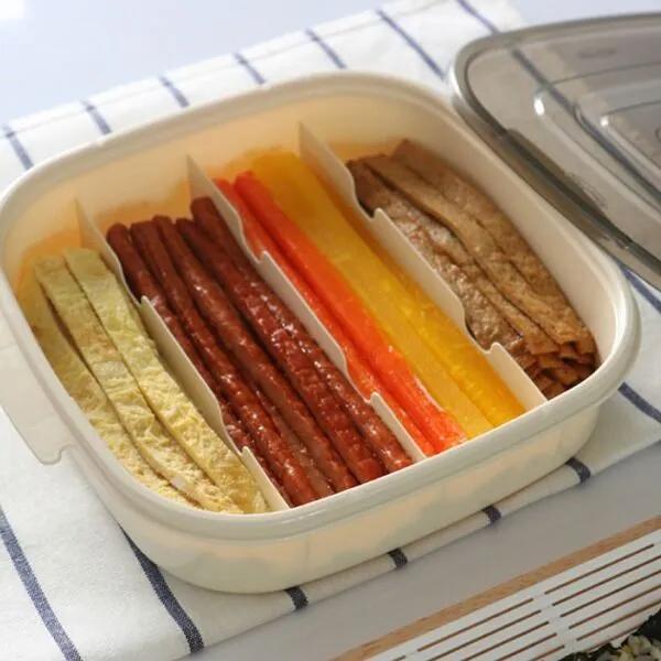 날짜표시 김밥재료 칸칸 보관용기 도시락 김발 증정