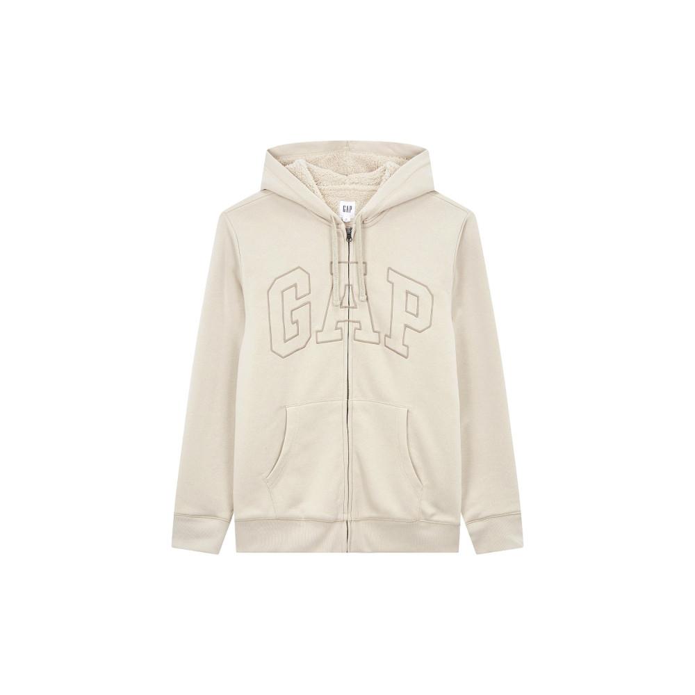 [GAP Adults] [남성] 자수 로고 셰르파 후드 집업_베이지 5113327011