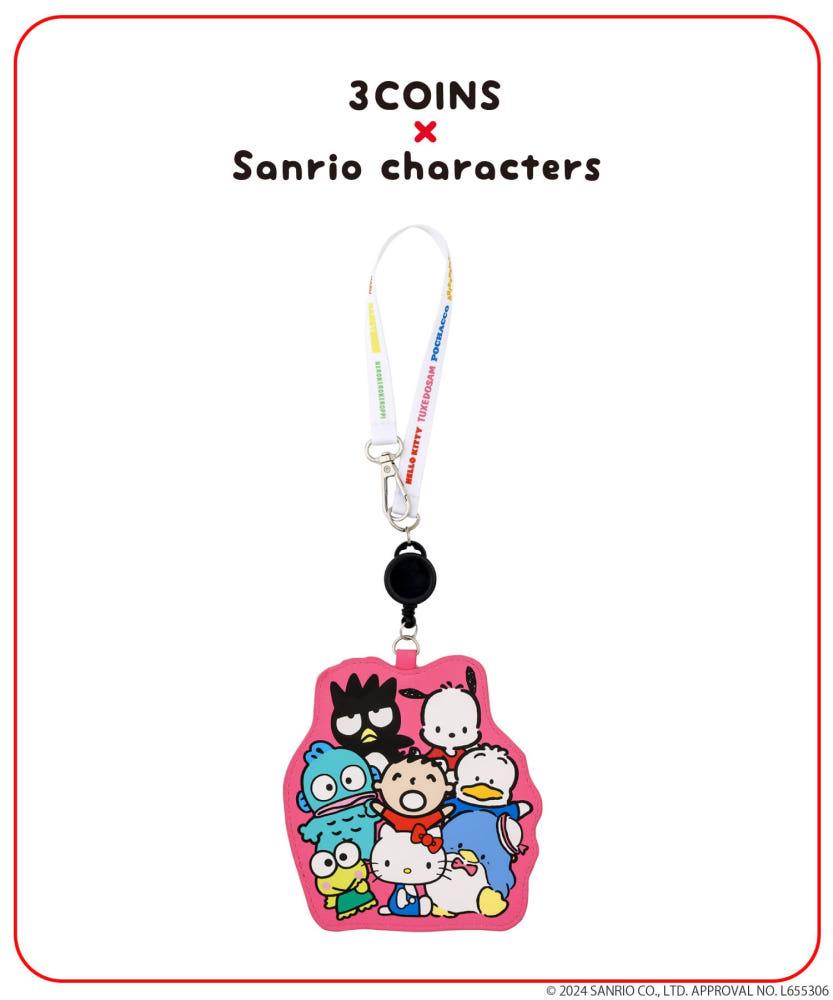 산리오 X 3COINS 한정 콜라보 캐릭터즈 카드 패스 케이스 [산리오 일본 직수입]