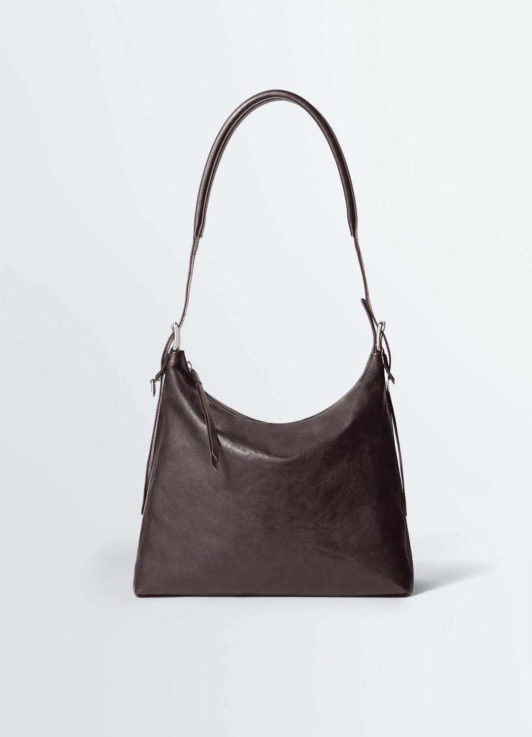 SMALL BELTED HOBO BAG IN LEATHER - OS