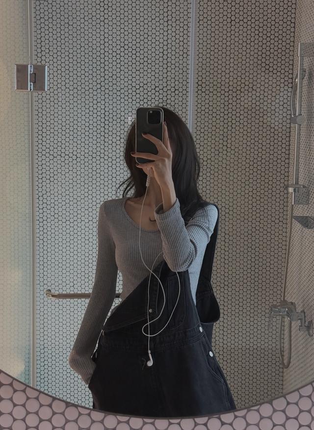 골지 슬림 티셔츠