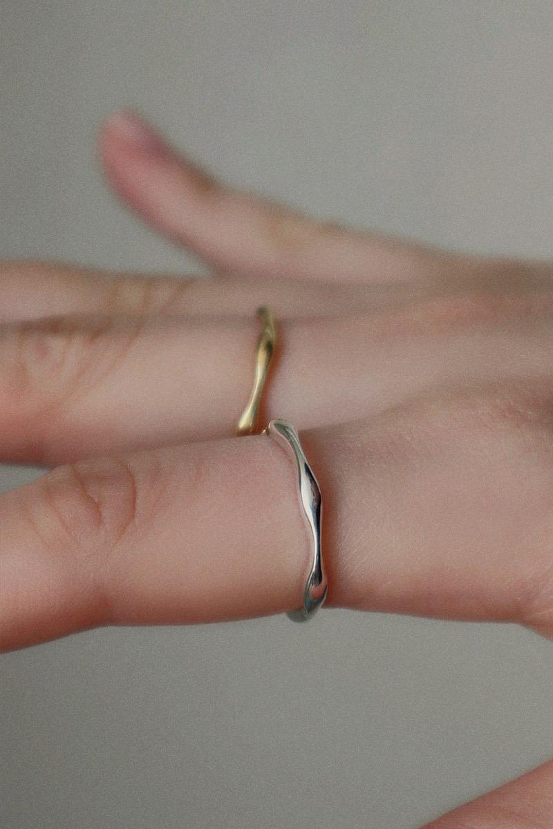 925silver 모어 웨이브 반지 (2 color)