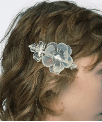 3D PRINTED FLOWER HAIRCLIP - TRANSPARENT