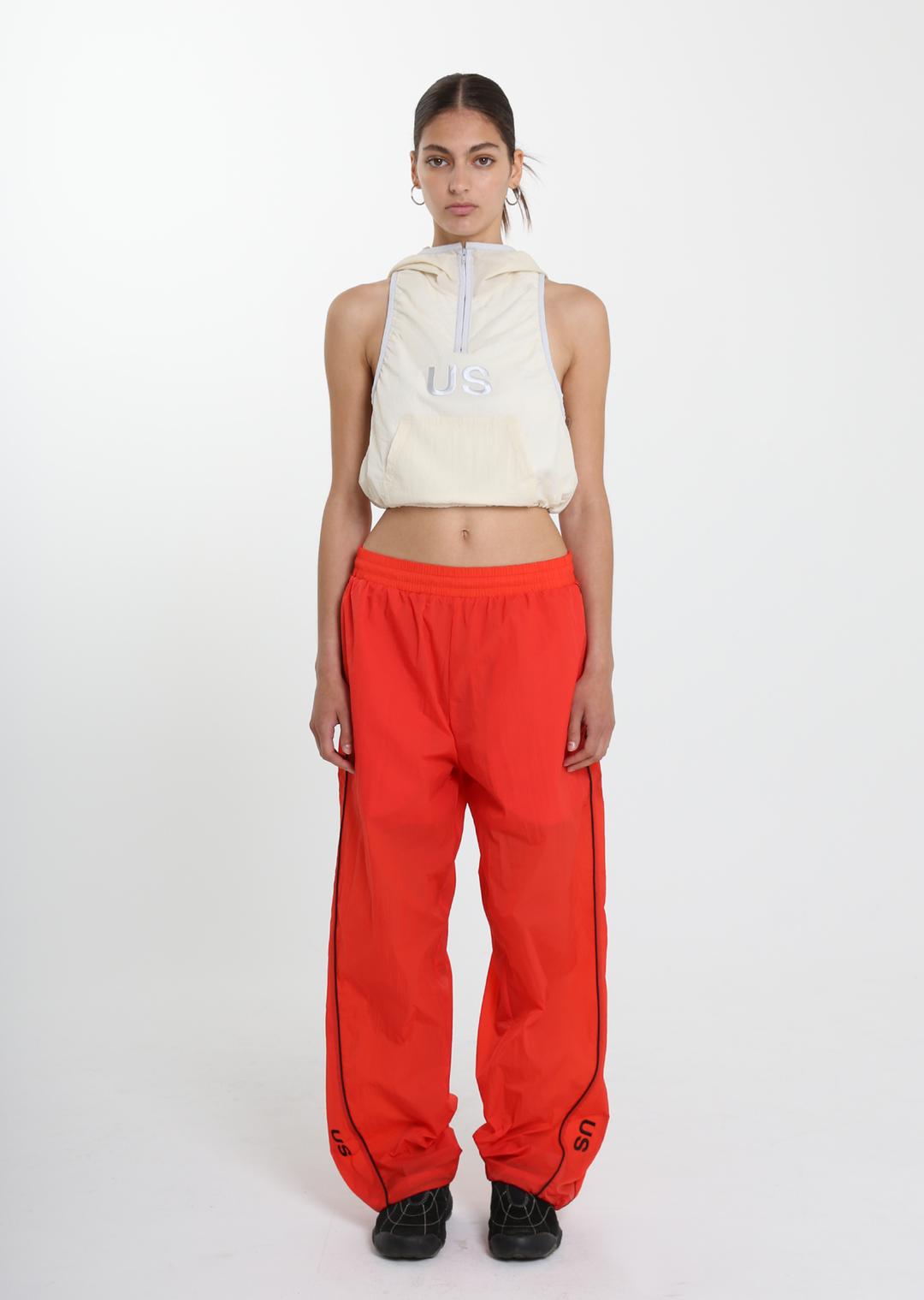 US NYLON TRACK PANTS RED