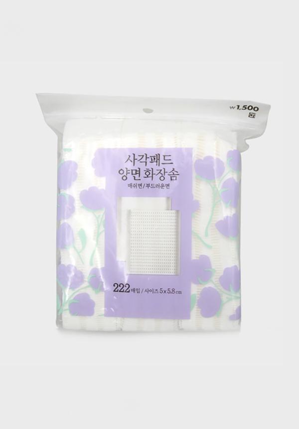 사각형 양면 화장솜 222매