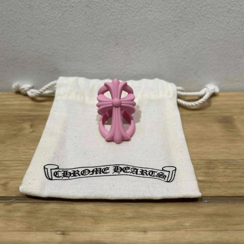 정품 새상품 2022 크롬하츠 팬던트 십자가 고무 실리콘 반지 링 핑크 재고한개 바로배송﻿﻿﻿﻿[관부가세포함]