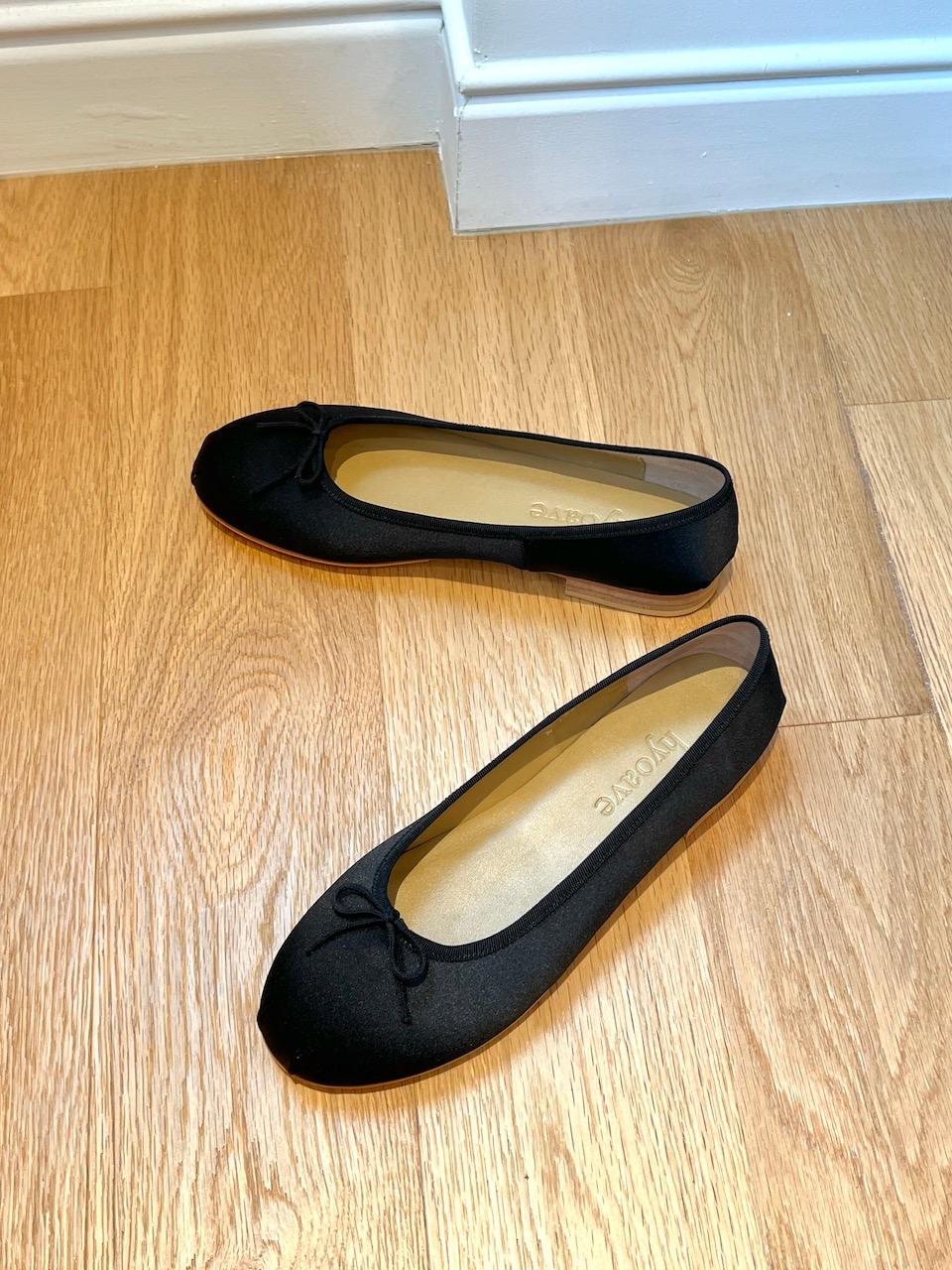 Coppola Flats - Black (Satin)