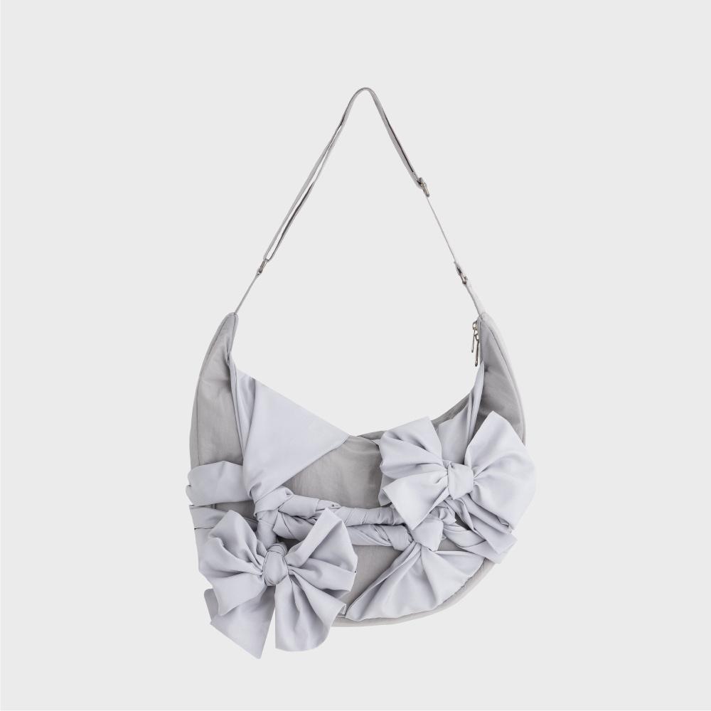 Knotted Shoulder Bag (Nylon-Silver)