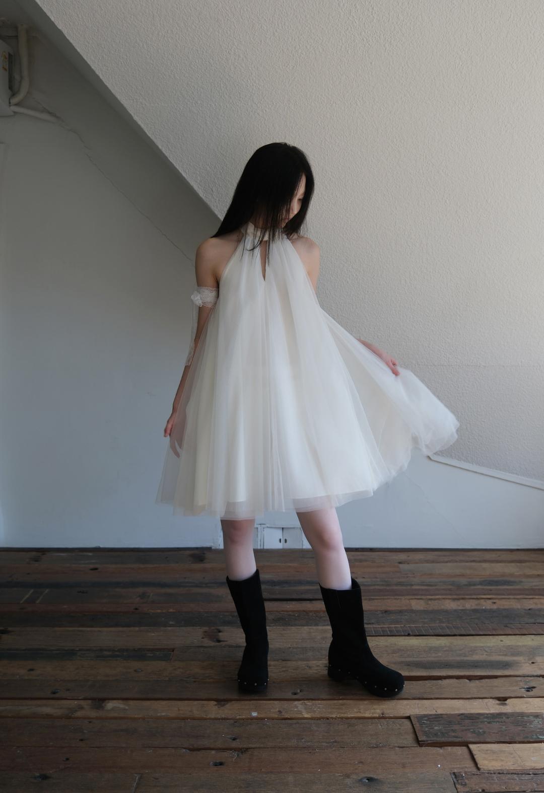 Halter Sha Flare Dress, 2color