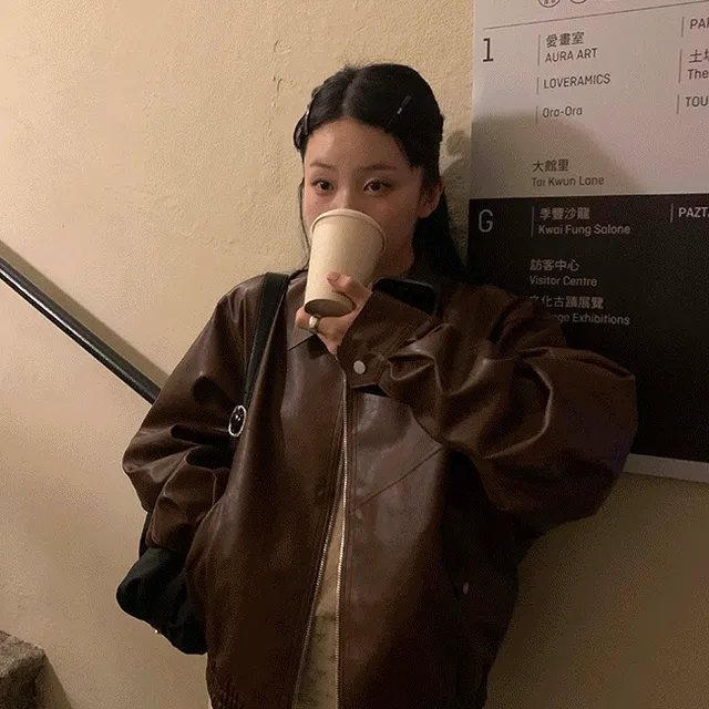 Candle leather jacket (3color)