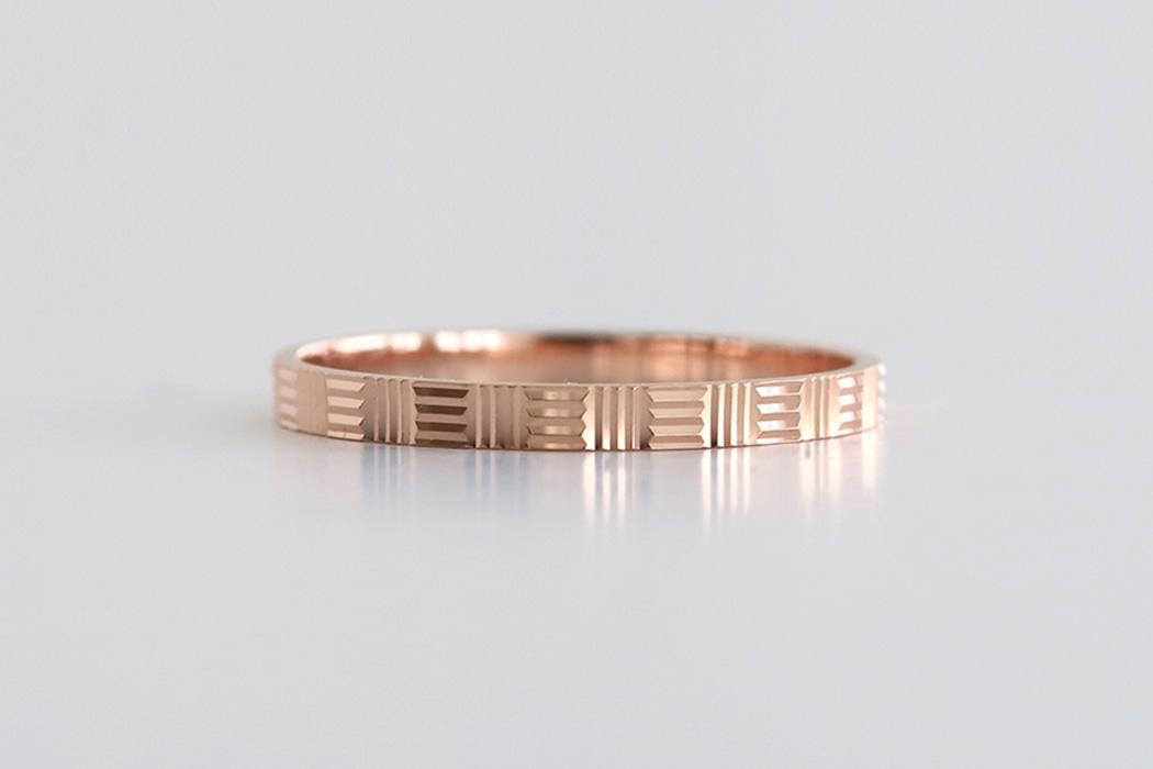 14k 격자 커팅링 1.8mm