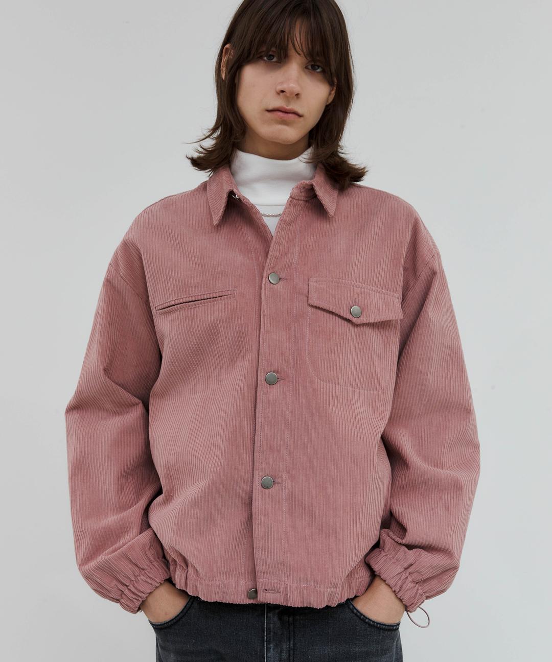 Corduroy basic oversize jacket_Indi pink