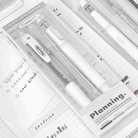 Planwith Plan+ 컬러 베이직 형광펜 볼펜 세트