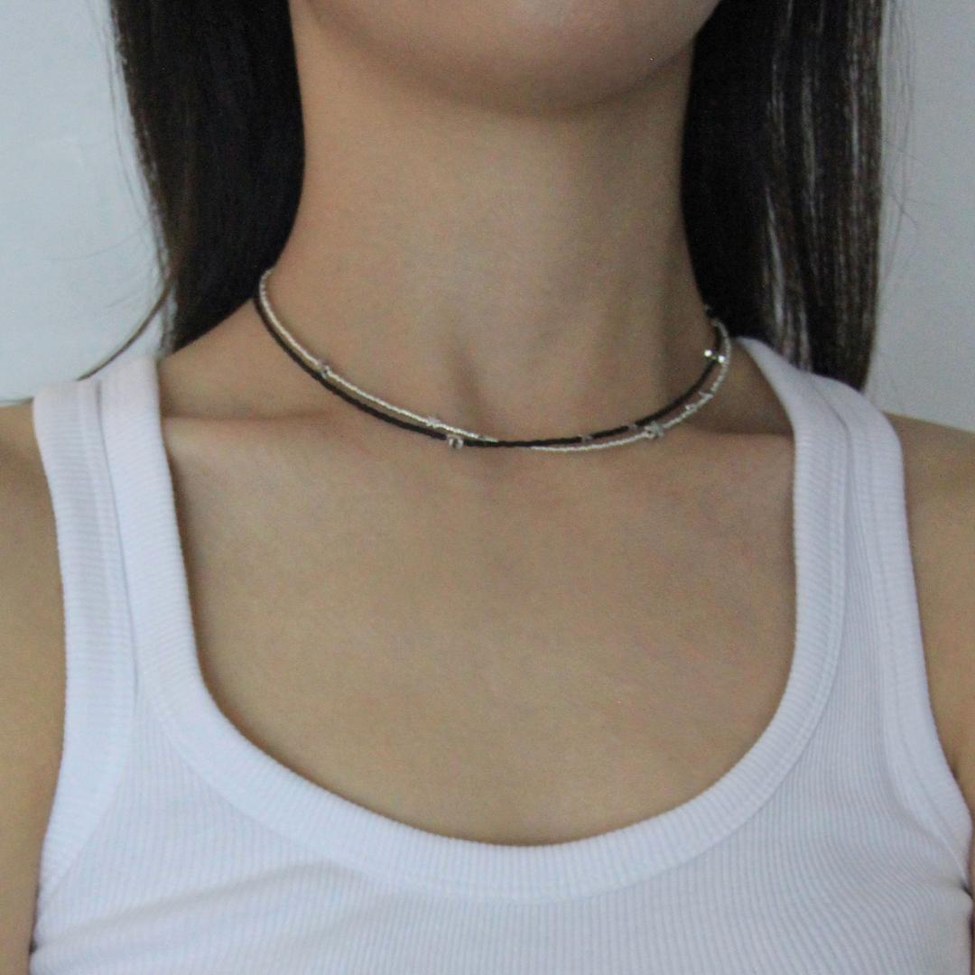 [4월 17일 이후 출고] Milky Way Necklace - Black & Silver