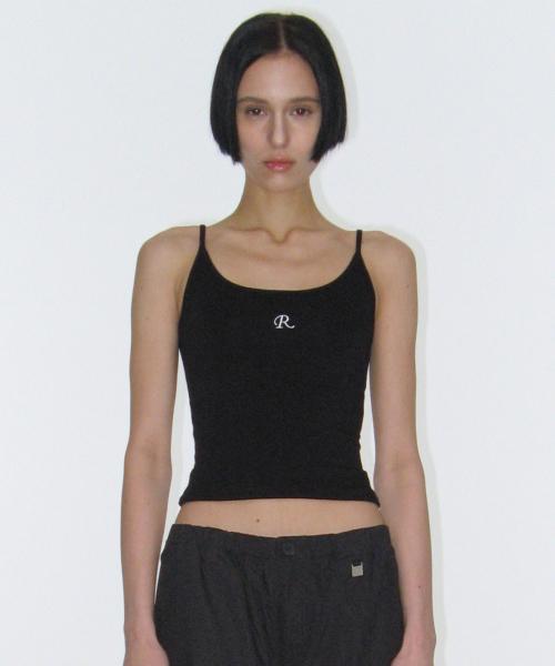 Square Logo String Sleeveless - Black
