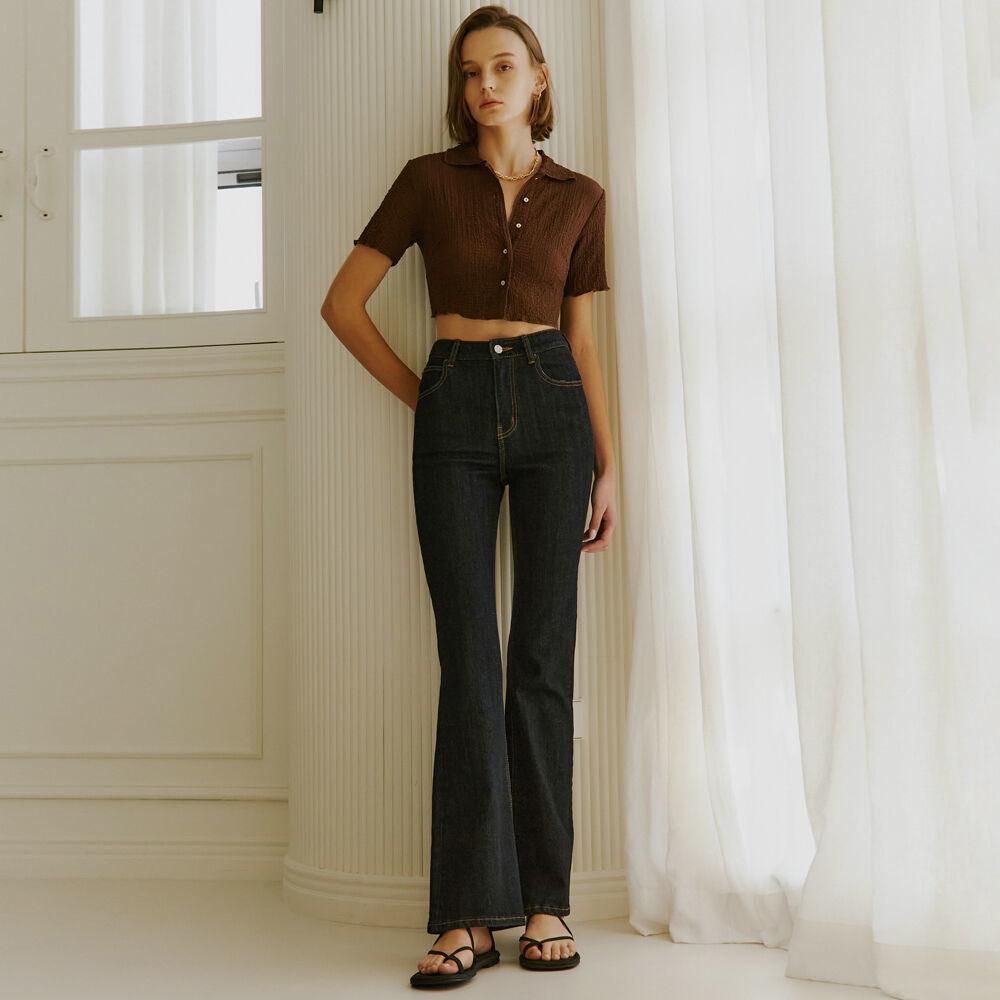 [이솔이 착용] Indigo wide boots cut -D003