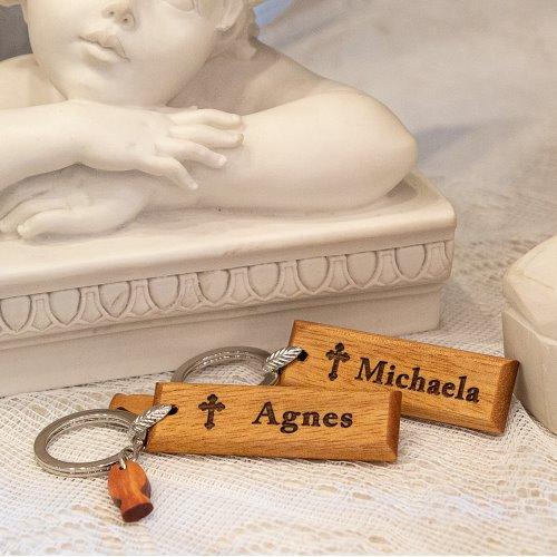 세례명 목각 키링