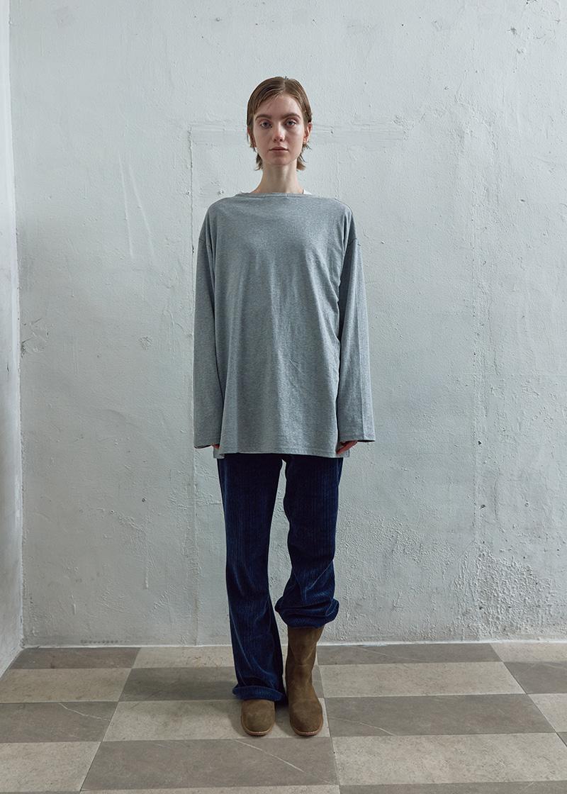 CORDUROY BOOTCUT BANDING PANTS IN NAVY