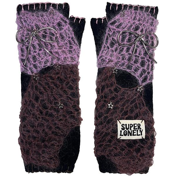 mohair pendant warmer -pink/brown