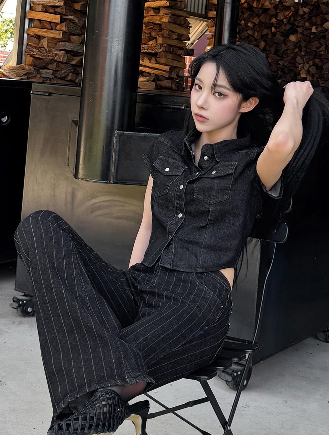 이은 Noir Denim Shirt