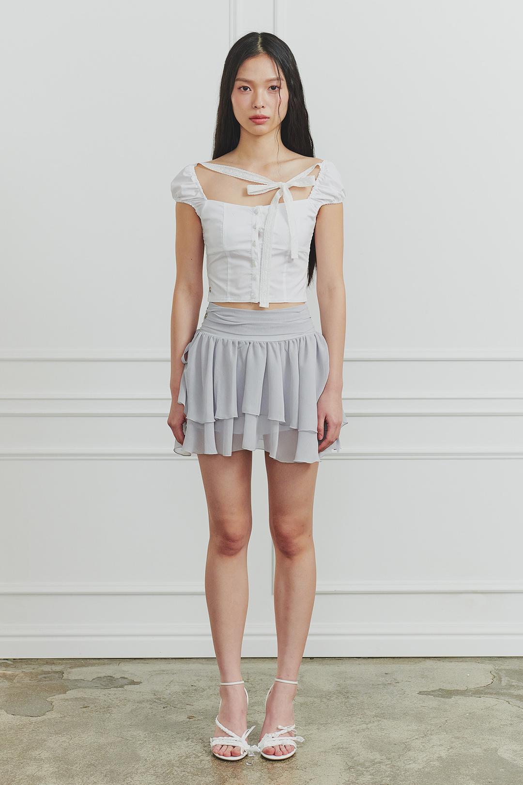 MAGNOLIA FRILL SKIRT grey