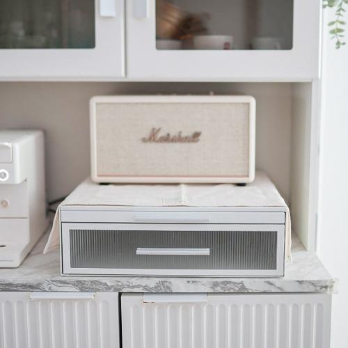 아크릴 철제 2단 슬라이드 수납함