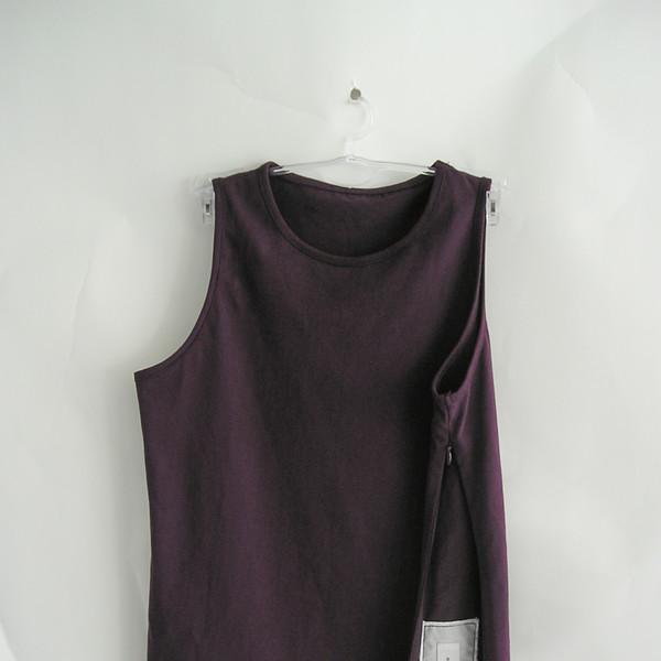 Side Zipper Cotton Top - Purple