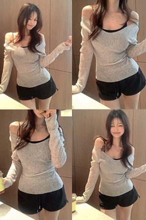 히프나틱 에블라 시스루 브이넥 티셔츠[린넨30%]
