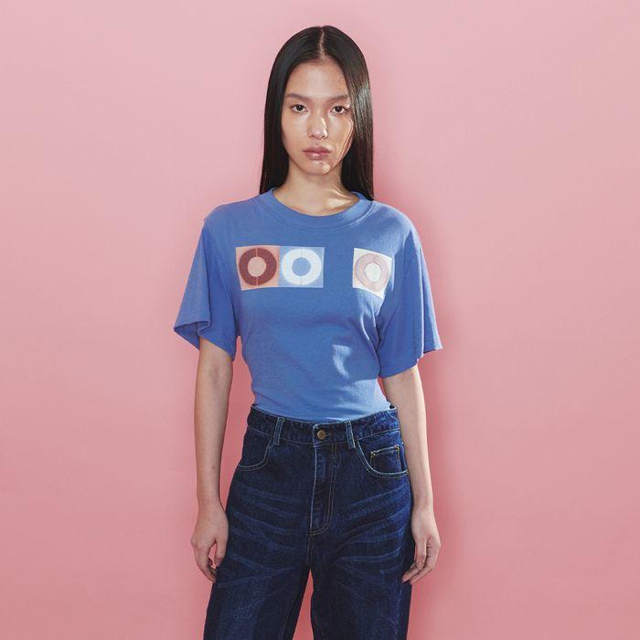Relaxed Corset Waist Tee, Steel