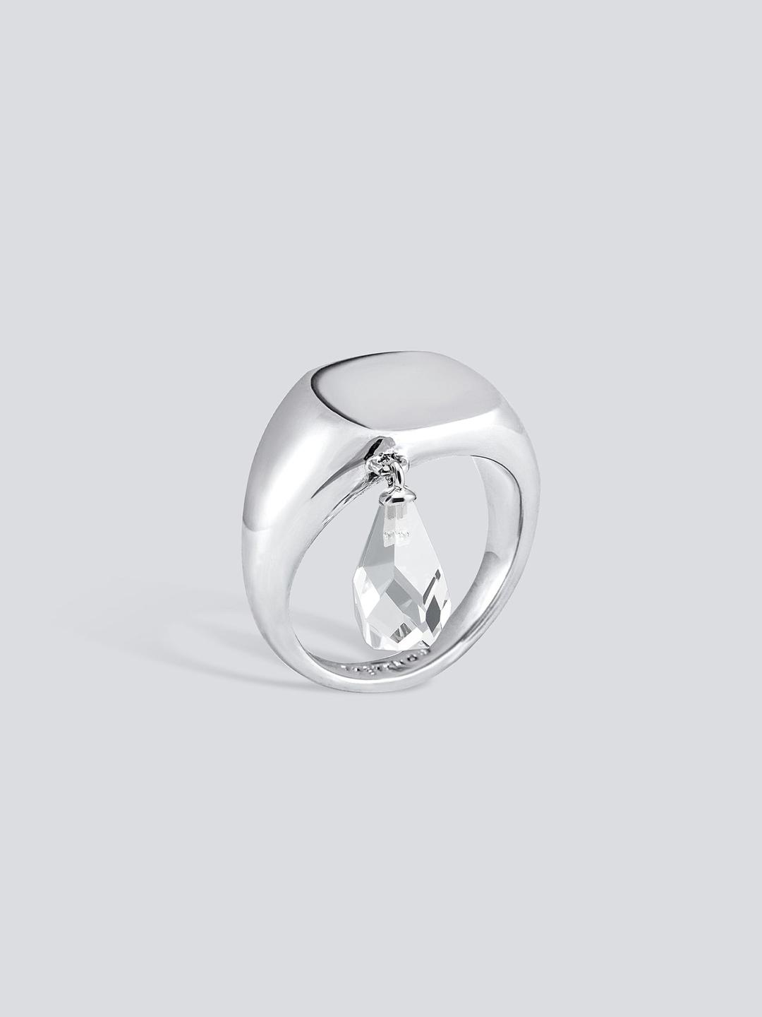 Crystal Charm Signet Ring - US 5