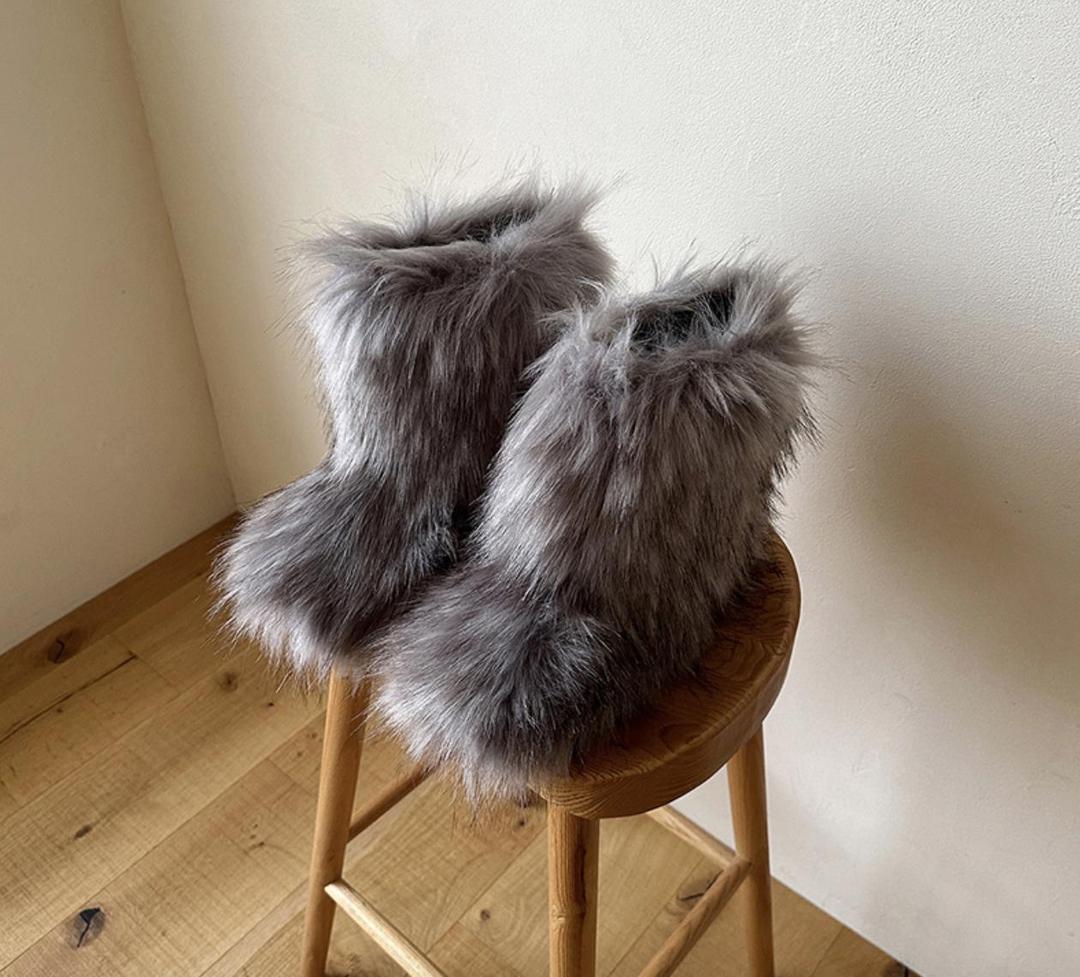 모어나우 테디믹스퍼부츠 겨울 곰돌이 미들 방한 털 페이크퍼 에스키모 털신 통굽 바야바 7color