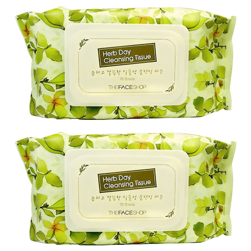 더페이스샵 허브데이 클렌징 티슈, 70매입, 2개