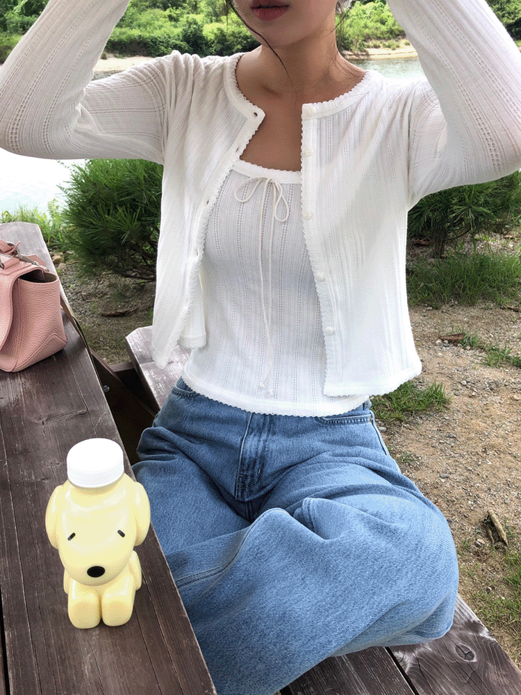 피터앤웬디 [🧵고퀄리티/무료배송] 리리 나시 가디건 세트