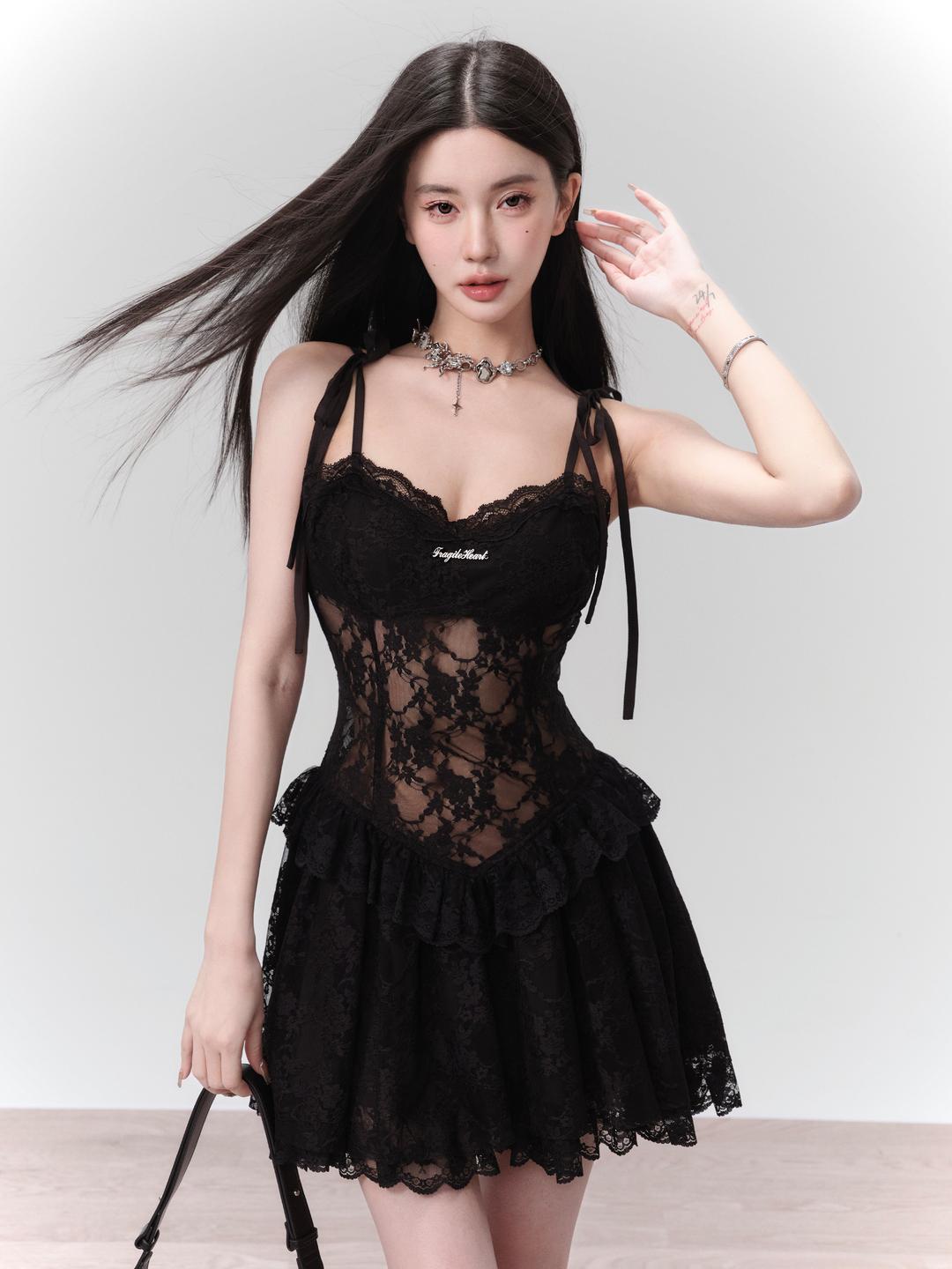 [FRAGILE HEART] Forbidden Rose - Dark Night Little Black Set (Dress)