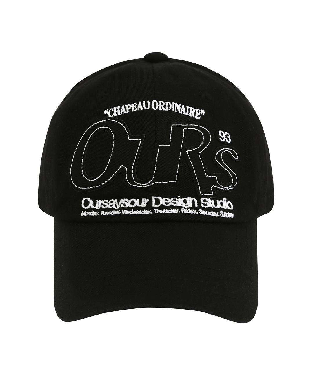 OUR 93 레터링 로고 볼캡 블랙