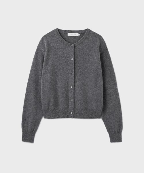 [WOMAN] CASHMERE WOOL ROUND CARDIGAN [DARK GRAY]