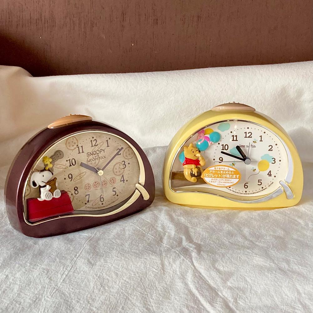 오누테잡화점 아날로그 자명종 알람 스누피 곰돌이푸 탁상 시계