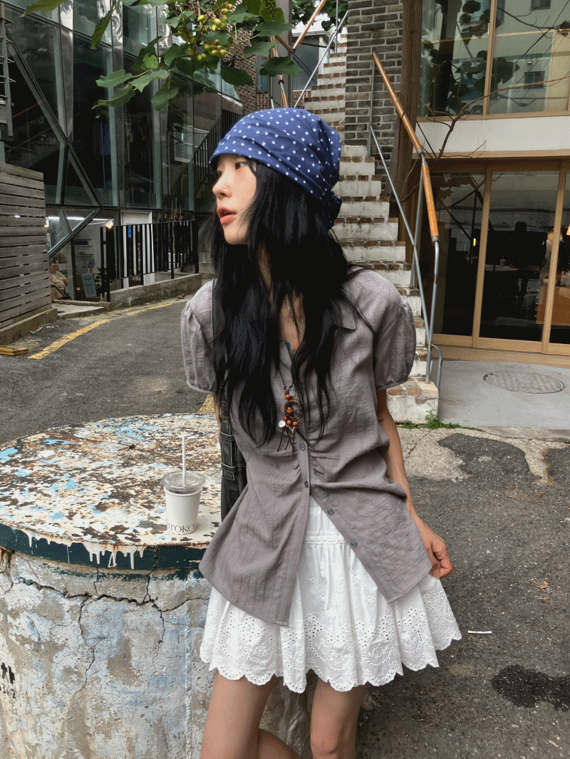 모래하우스 브리오 퍼프 셔츠