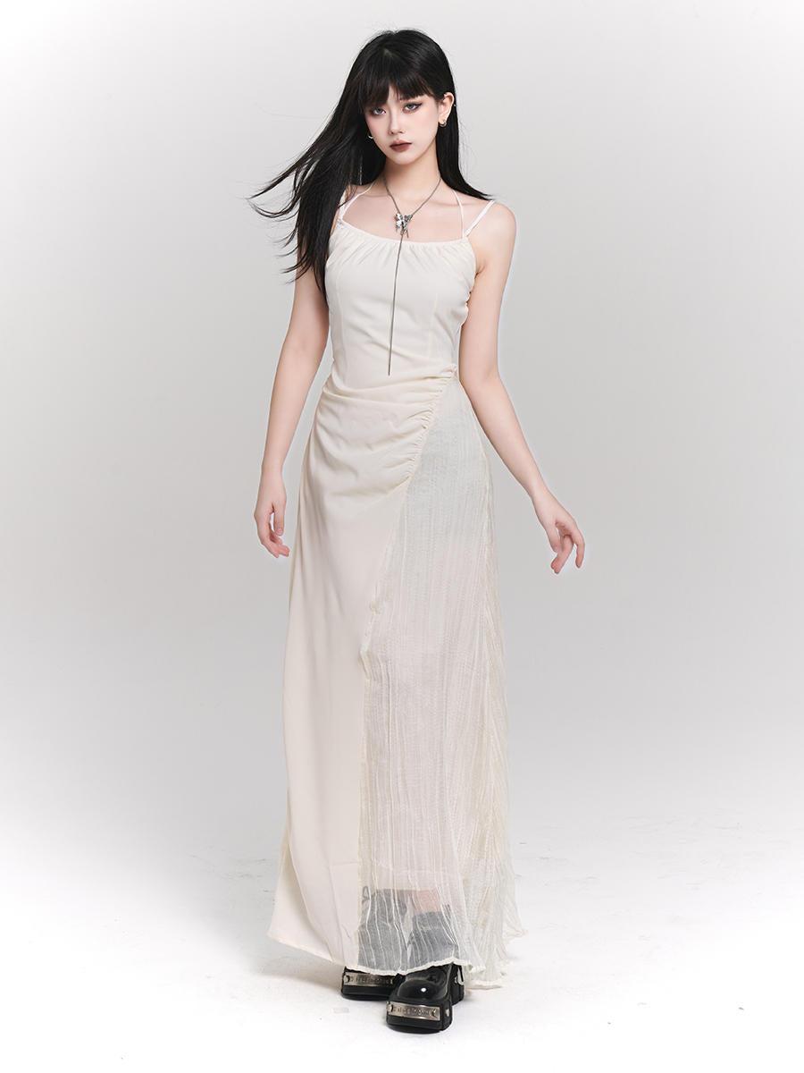 Camisole Dress Docked with Different Materials LAD0082