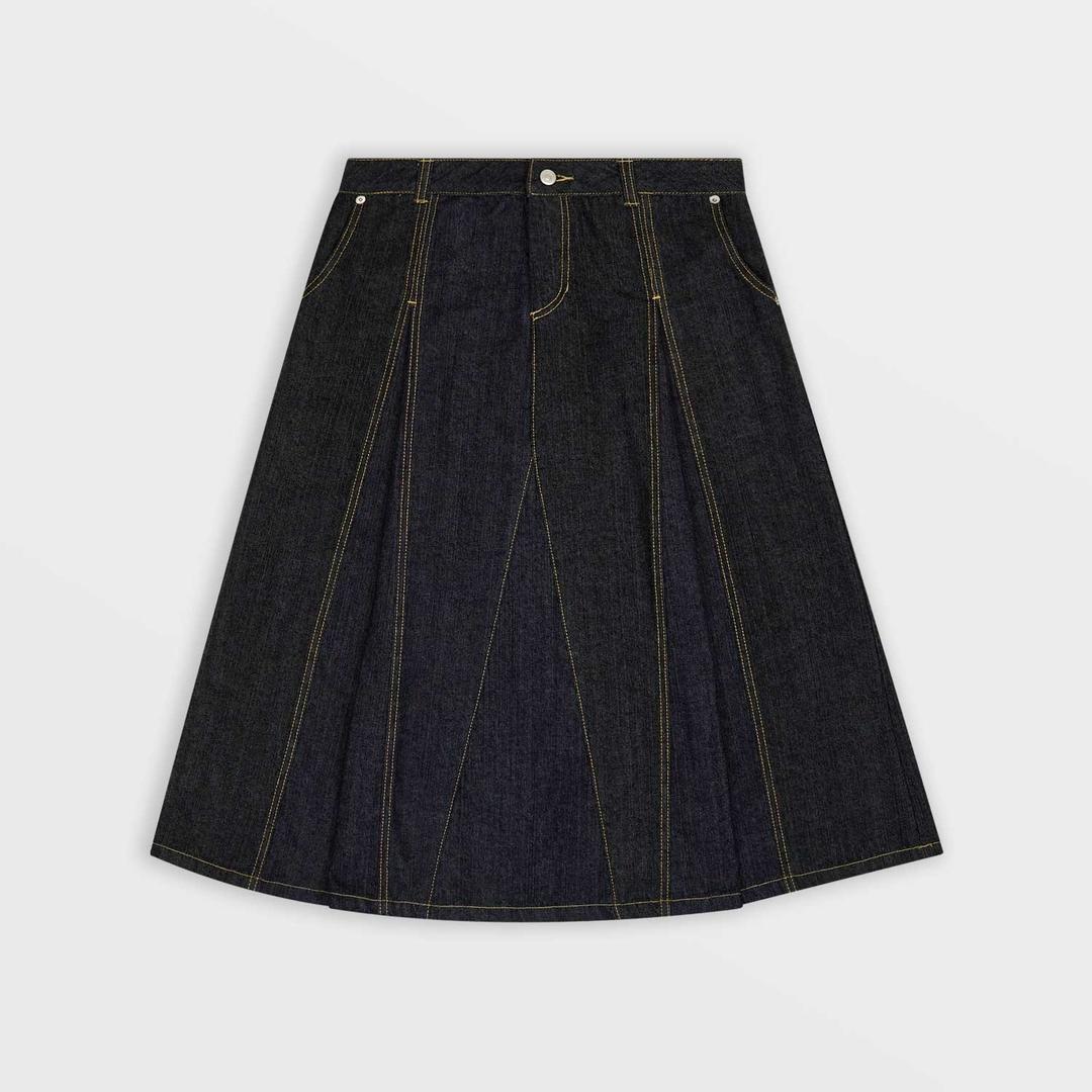 Two Denim Long Skirts (Indigo)