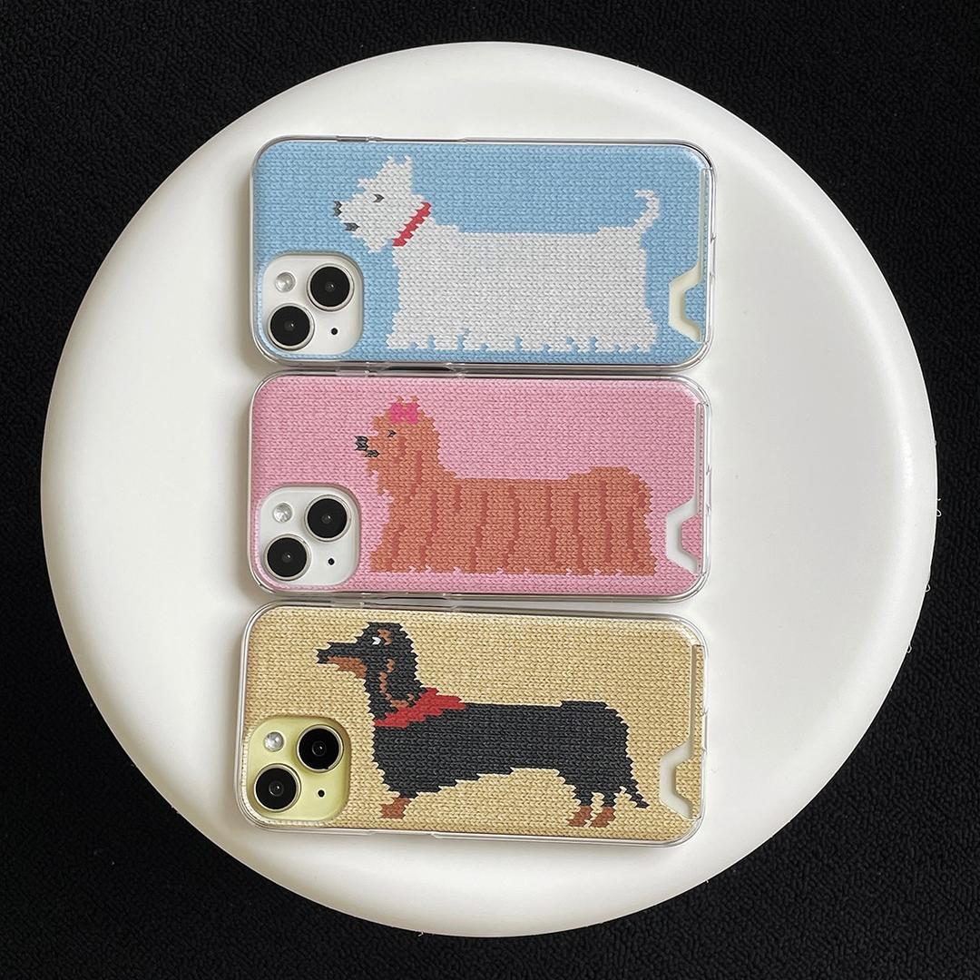 DOGS KNIT CARD CASE