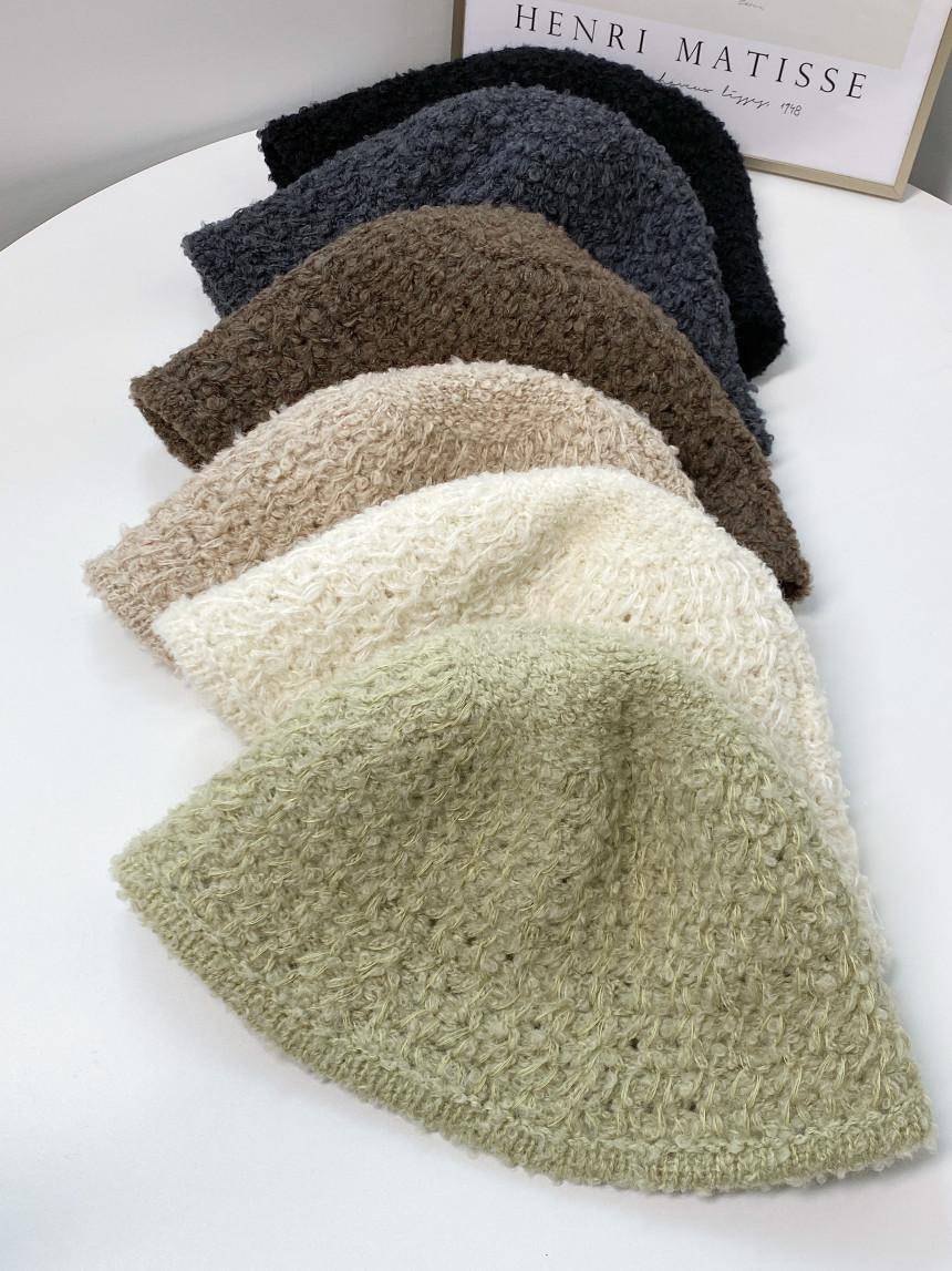 림스 부클 벙거지 니트 버킷햇 가을 겨울 여성 모자 6color