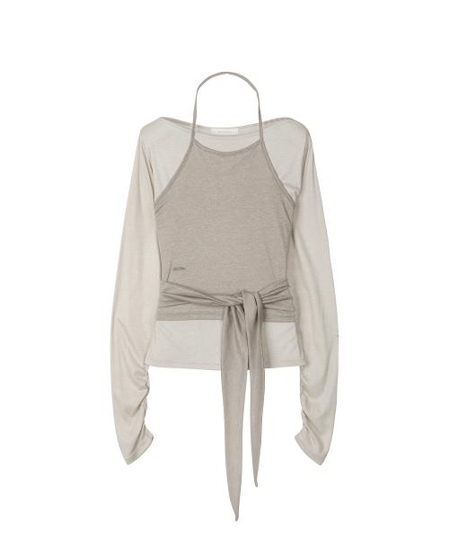 W.(SET)Tie Detail Layered Set Top [OATMEAL]_SEWTS025OATMEAL