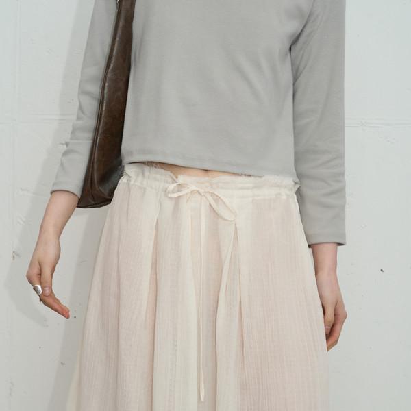Sheer Layered String Skirt (Cream)