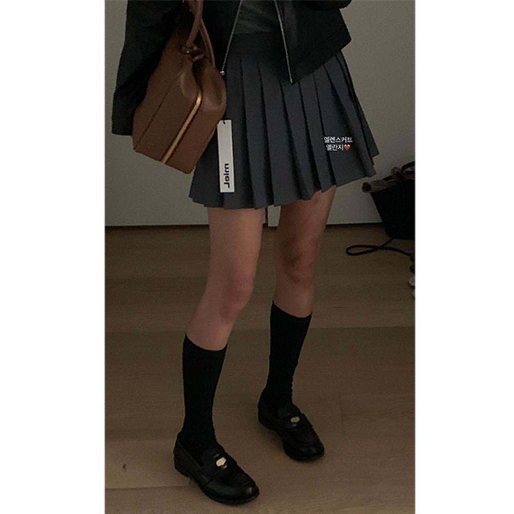 (당일) 미엘 miel 엘렌 스커트 2col 블랙 그레이 플리츠 미니 주름