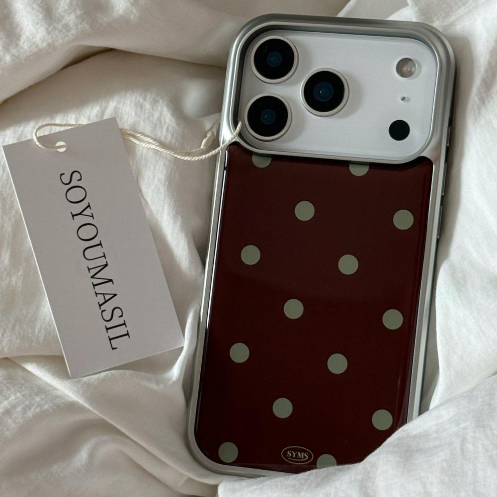 [아이폰17시리즈]  SERENE DOT 블랙/실버 범퍼케이스