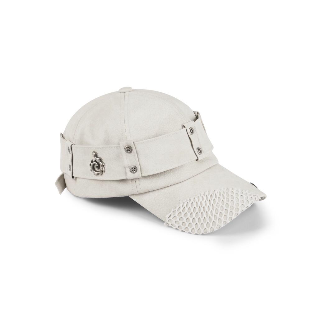 Leather Belt Cap (Ivory)