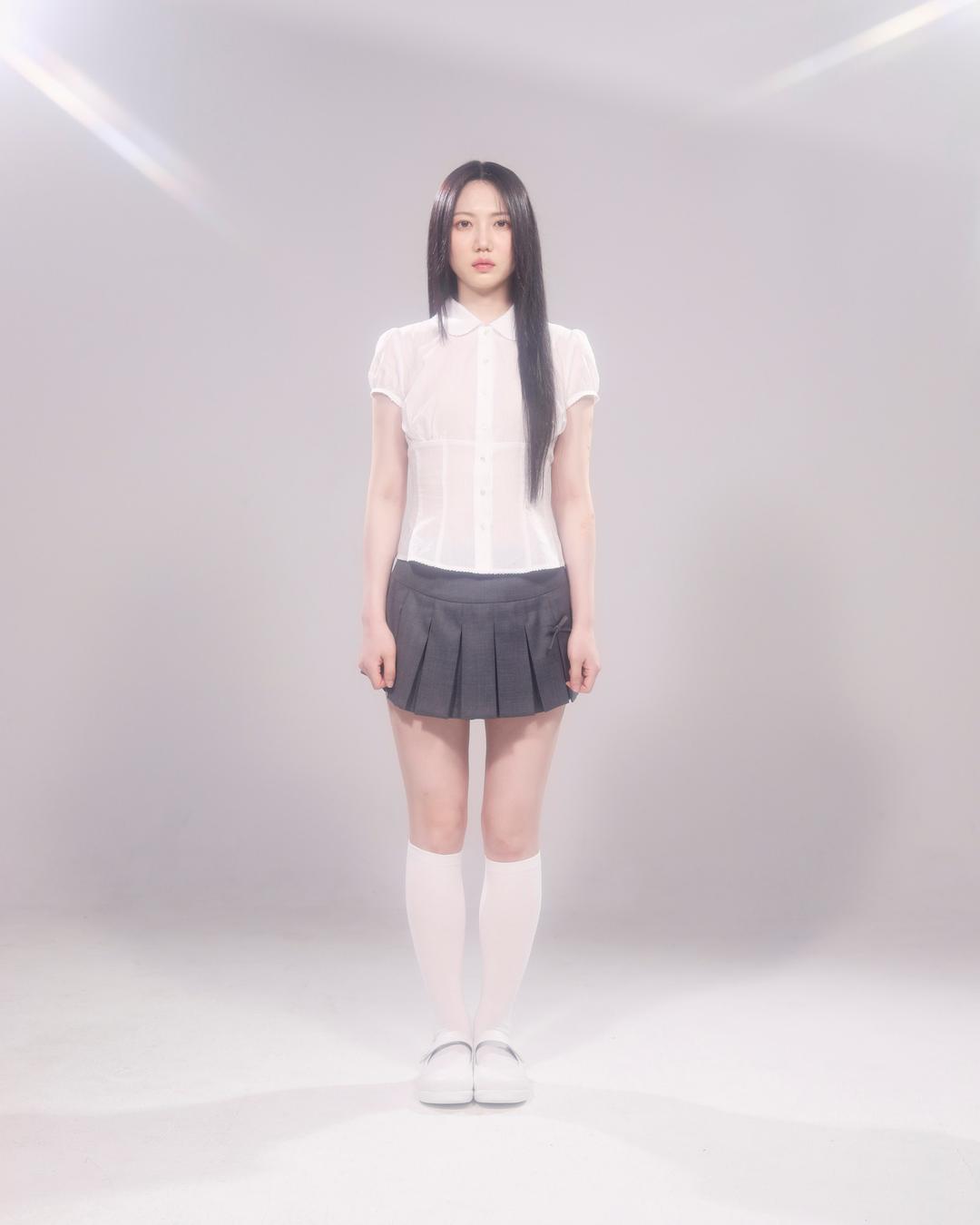Slit Pleats Skirt (Grey)