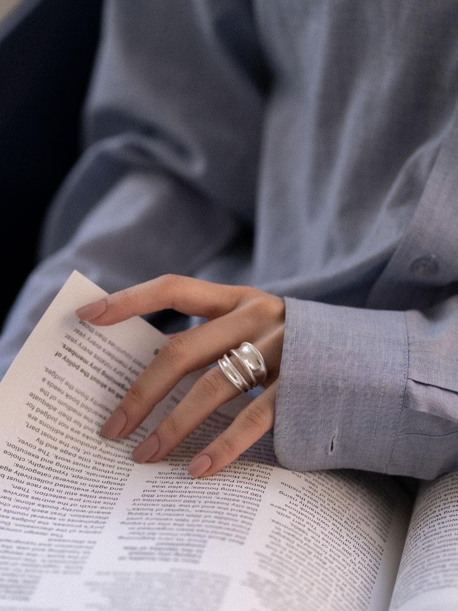 와이드 매트 반지