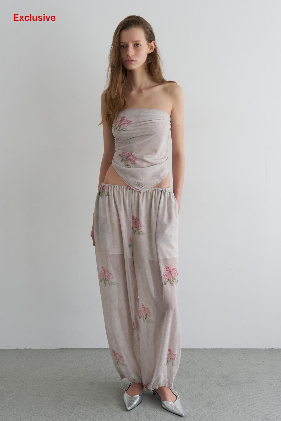 [EXCLUSIVE] VINTAGE ROSE WRAP SCARF PANTS_ROSE